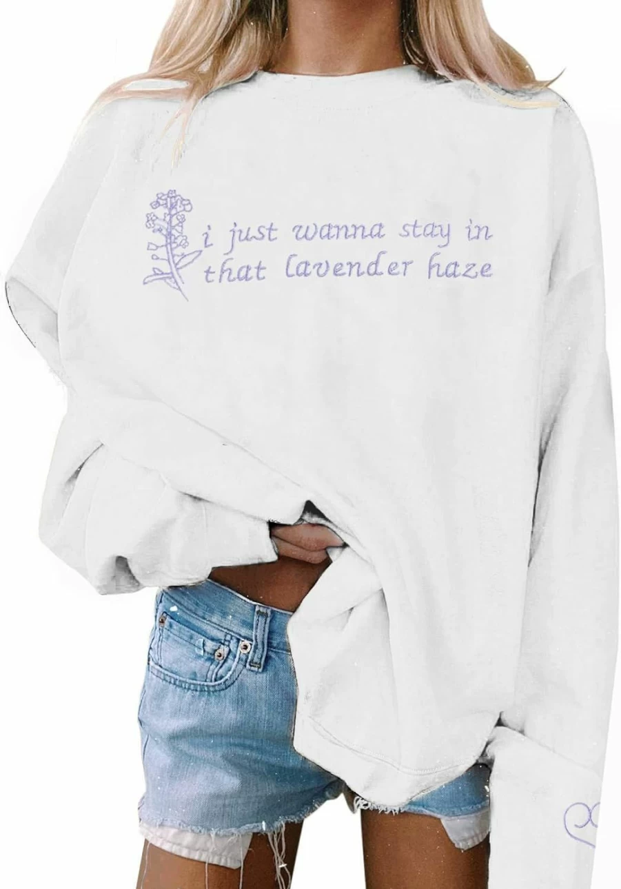 FAYALEQ Fayaleq Lavender Sweatshirt For Women Country Music Pullover Fan Gift Hoodie Casual Long Sleeve Tops | Fashion Hoodies & Sweatshirts