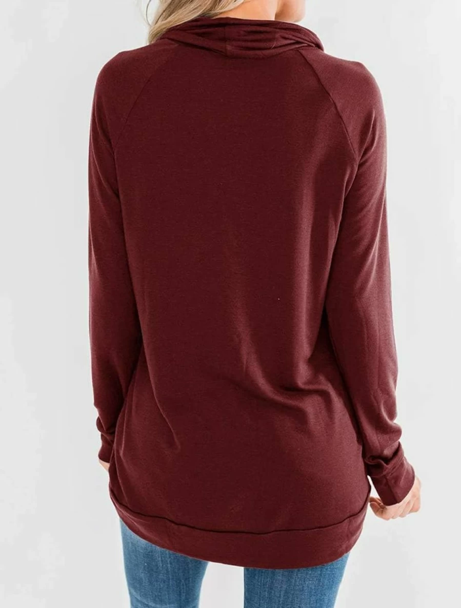 Orchidays Orchidays Womens Long Sleeve Sweatshirt Cowl Neck Workout Tunic Tops Casual Drawstring Pullovers | Fashion Hoodies & Sweatshirts