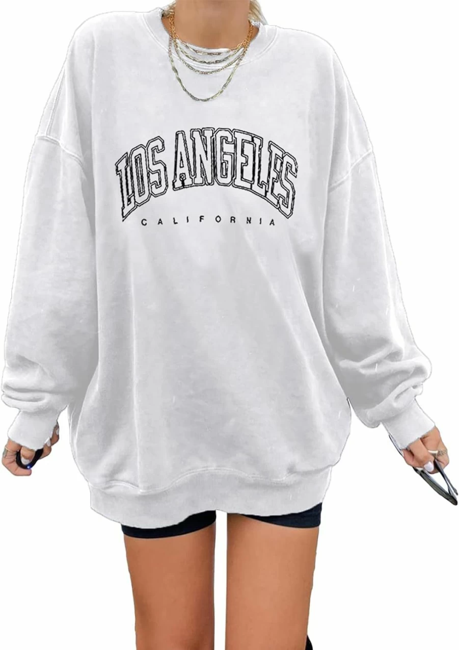 Dokotoo Dokotoo Womens Vintage Basic Oversized Crewneck Long Tunic Sweatshirts Pullover Tops | Fashion Hoodies & Sweatshirts