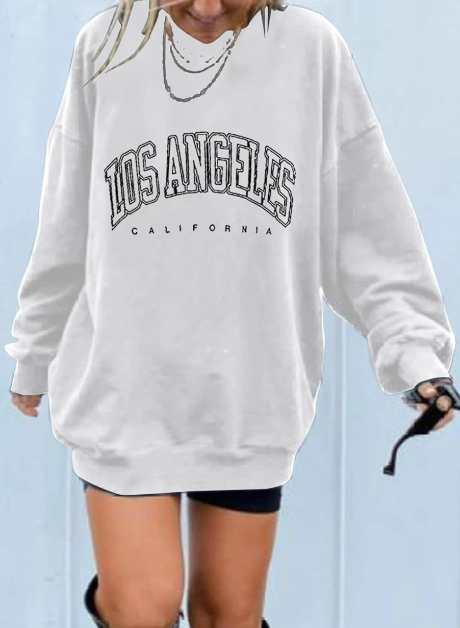 Dokotoo Dokotoo Womens Vintage Basic Oversized Crewneck Long Tunic Sweatshirts Pullover Tops | Fashion Hoodies & Sweatshirts