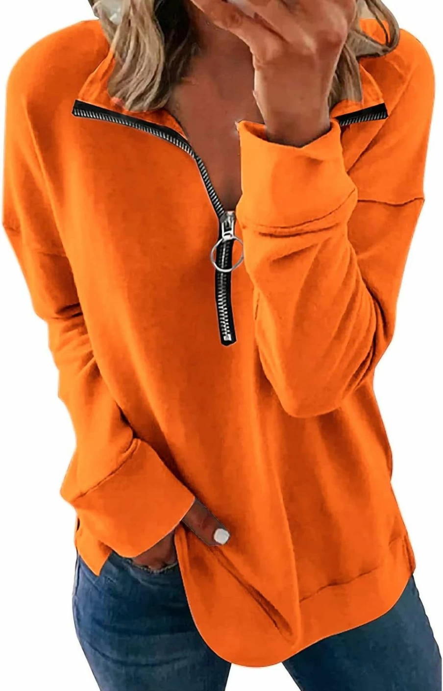NEYOUQE Neyouqe Womens Fall Winter Fashion Sweatshirts Quarter Zip Up Pullover Polo Sweatshirt Women Casual Trendy Crewneck Tops | Fashion Hoodies & Sweatshirts