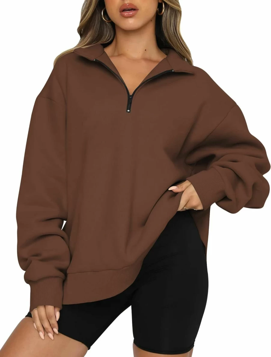 Trendy Queen Trendy Queen Womens Oversized Sweatshirts Hoodies Half Zip Pullover Fall Fashion Outfits 2024 Y2K Clothes | Fashion Hoodies & Sweatshirts