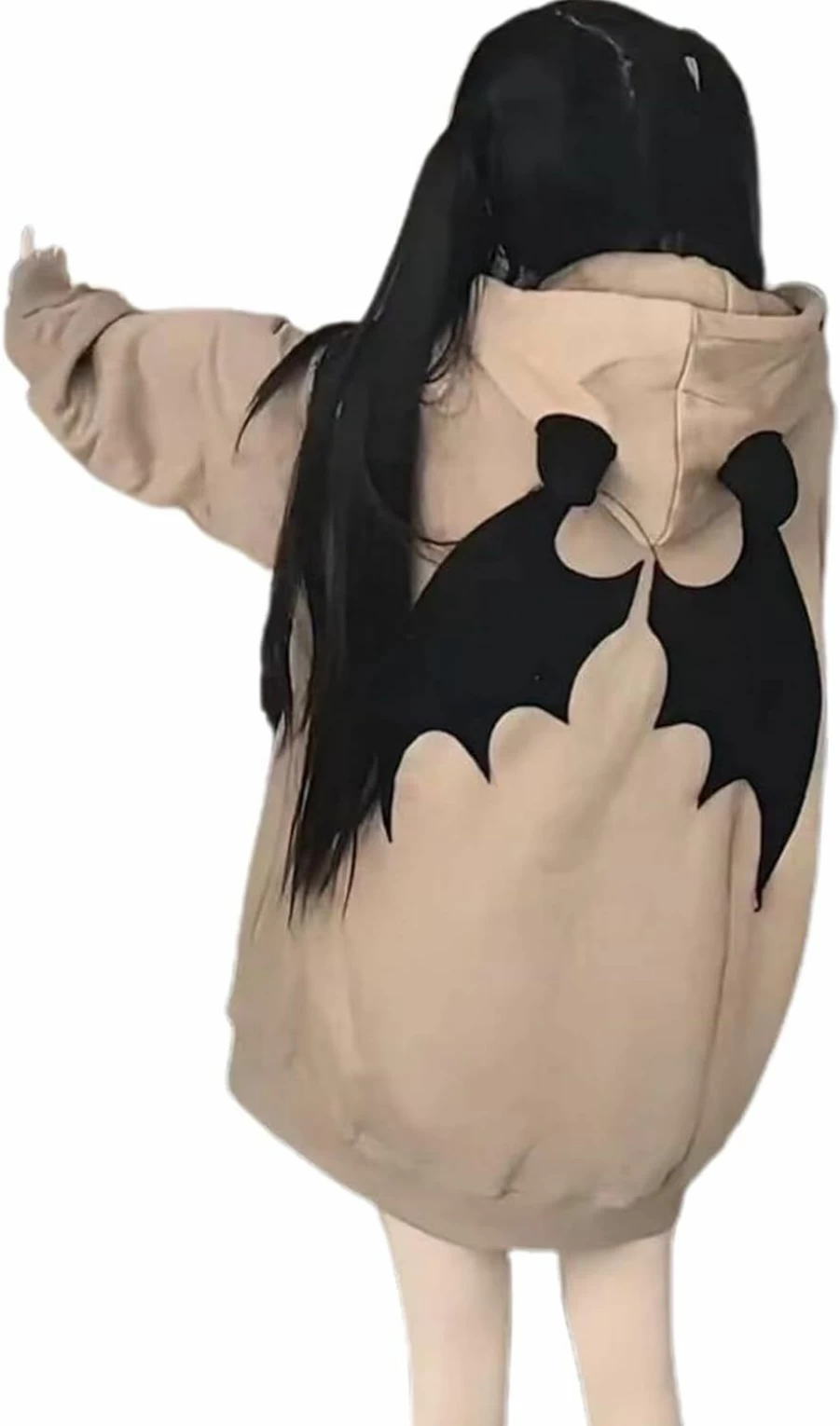 YEMOCILE Yemocile Women Devil Wing Hooded Sweatshirt Casual Loose Long Sleeve Hoodies Pullover Tops | Fashion Hoodies & Sweatshirts