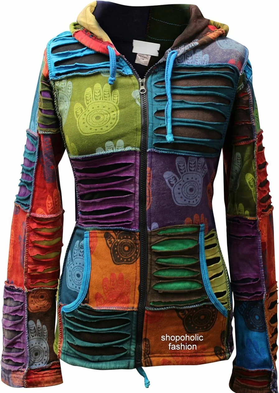 Shopoholic Fashion Women Henna Hand Rib Hoodie | Fashion Hoodies & Sweatshirts