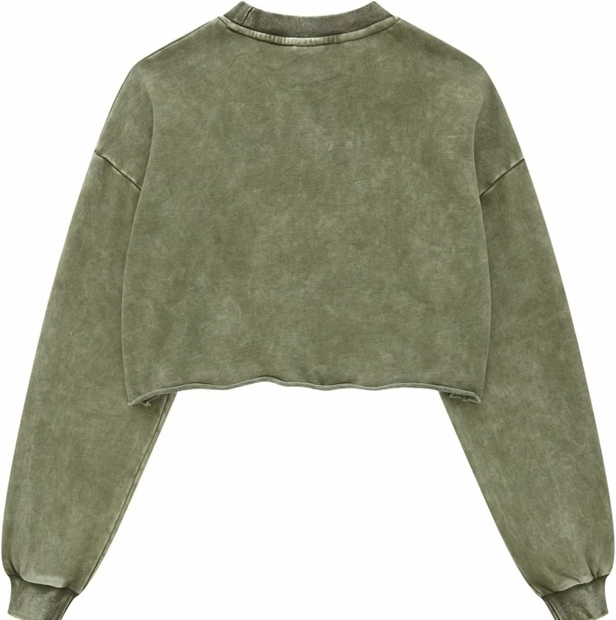 BEGOING Begoing Women 'S Oversized Washed Cropped Sweatshirts Casual Long Sleeve Crewneck Loose Solid Y2K Pullover Hoodies Tops | Fashion Hoodies & Sweatshirts