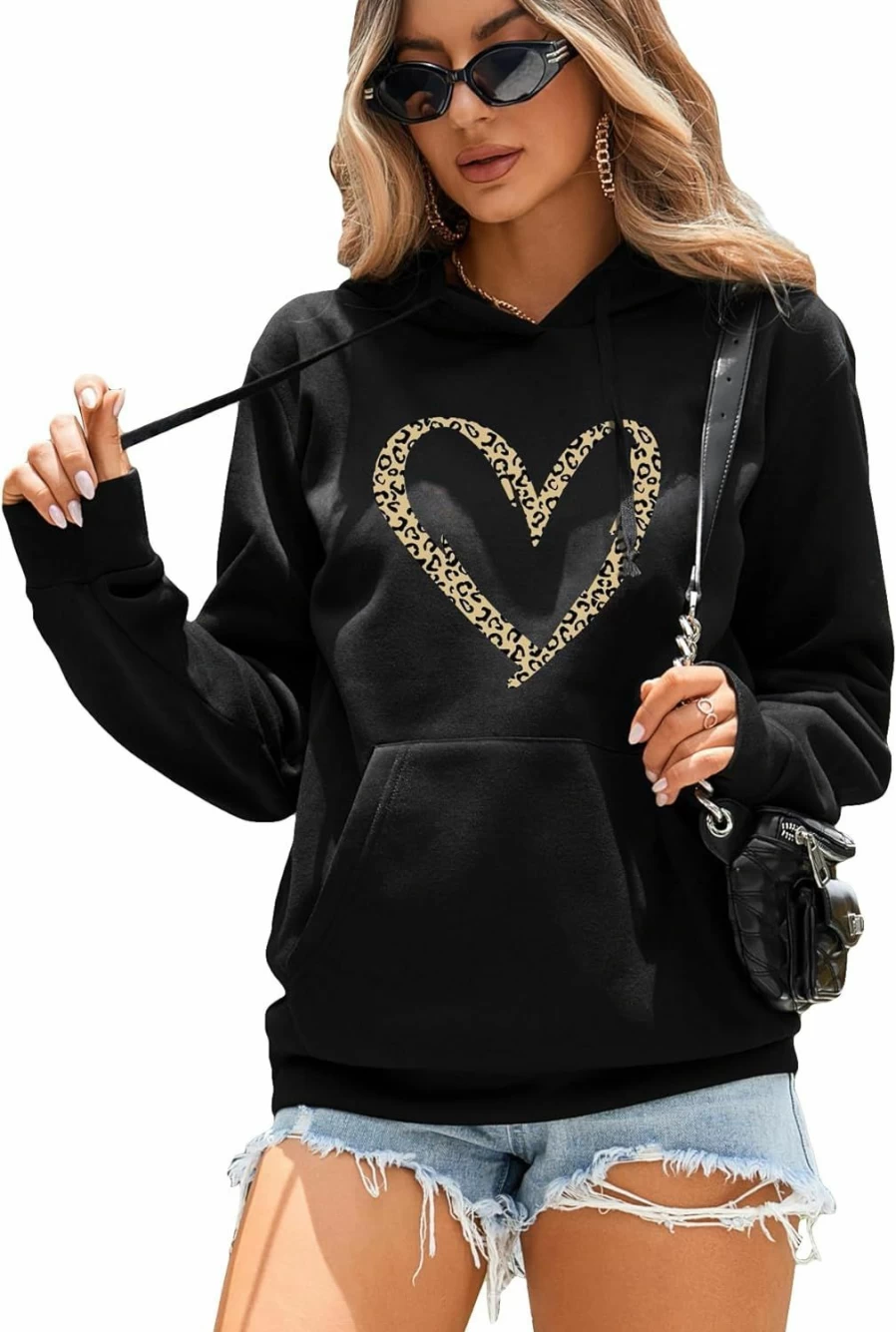 SweatyRocks Sweatyrocks Women'S Graphic Print Drawstring Hoodie Pullover Lined Sweatshirt With Pocket | Fashion Hoodies & Sweatshirts