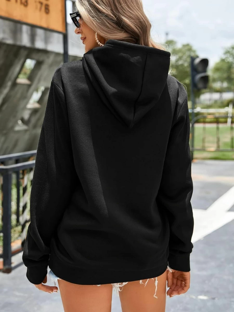 SweatyRocks Sweatyrocks Women'S Graphic Print Drawstring Hoodie Pullover Lined Sweatshirt With Pocket | Fashion Hoodies & Sweatshirts