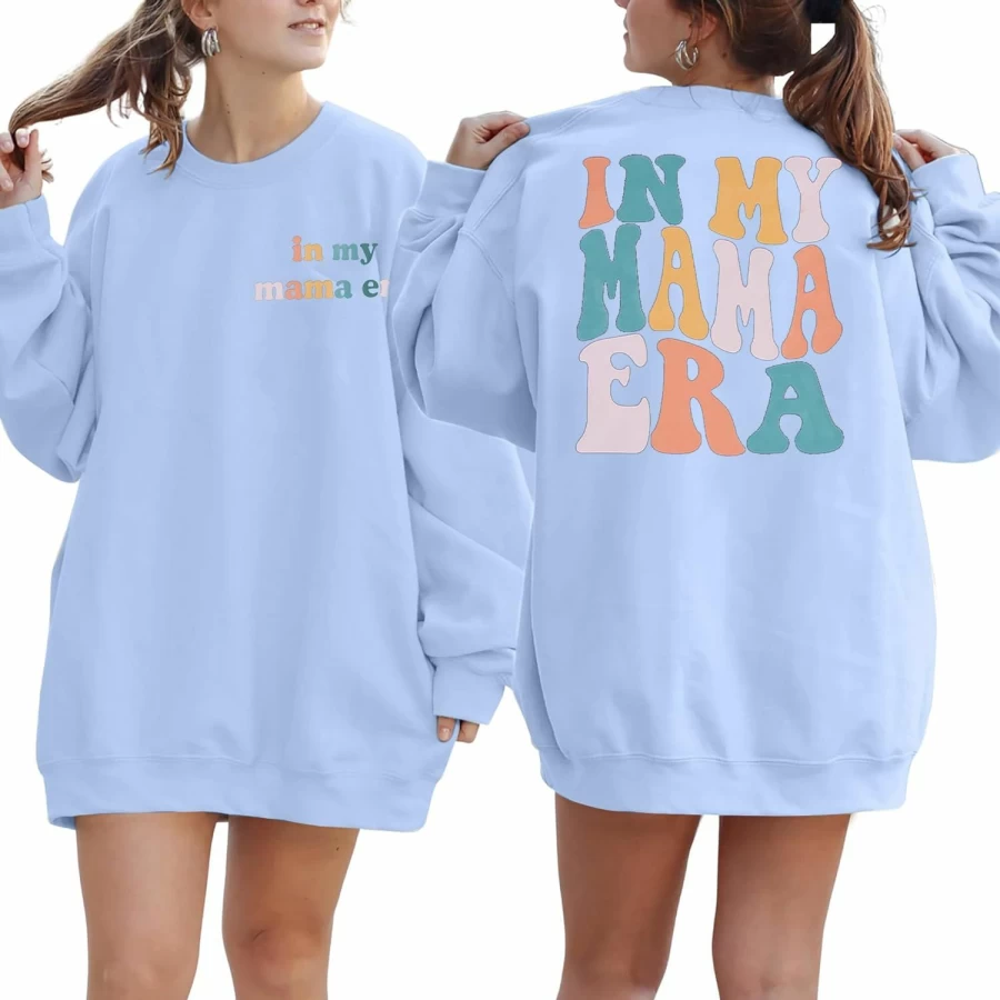 MYHALF Myhalf Oversized Mama Sweatshirt Crewneck Mom Shirts Casual Letter Print Long Sleeve Pullovers Tops | Fashion Hoodies & Sweatshirts