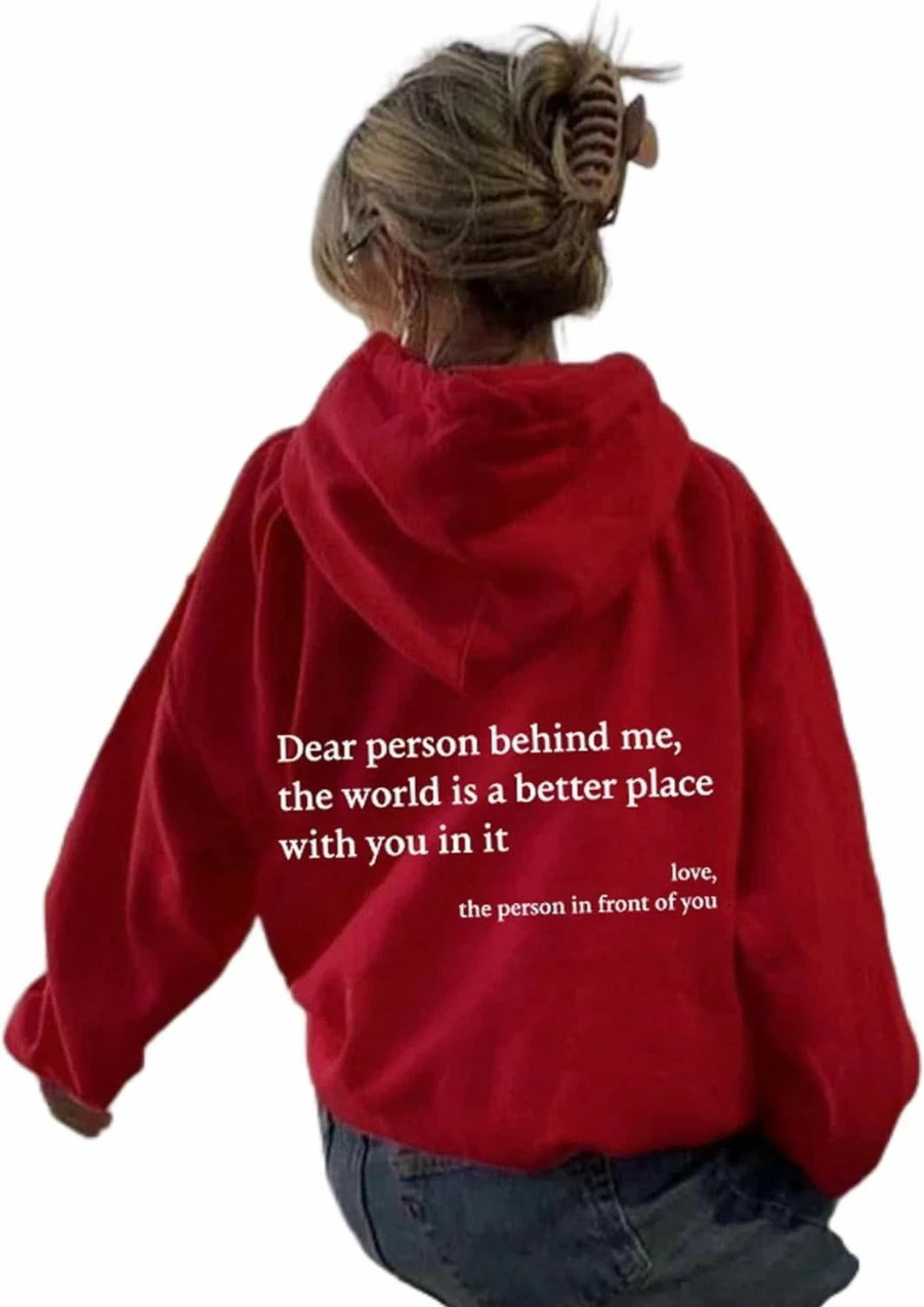 Srieox Dear Person Behind Me Sweatshirt Hoodie, Long Sleeve Personalized Shirt Dear Person Behind Me Hoodie, Funny Hoodies For Women | Fashion Hoodies & Sweatshirts