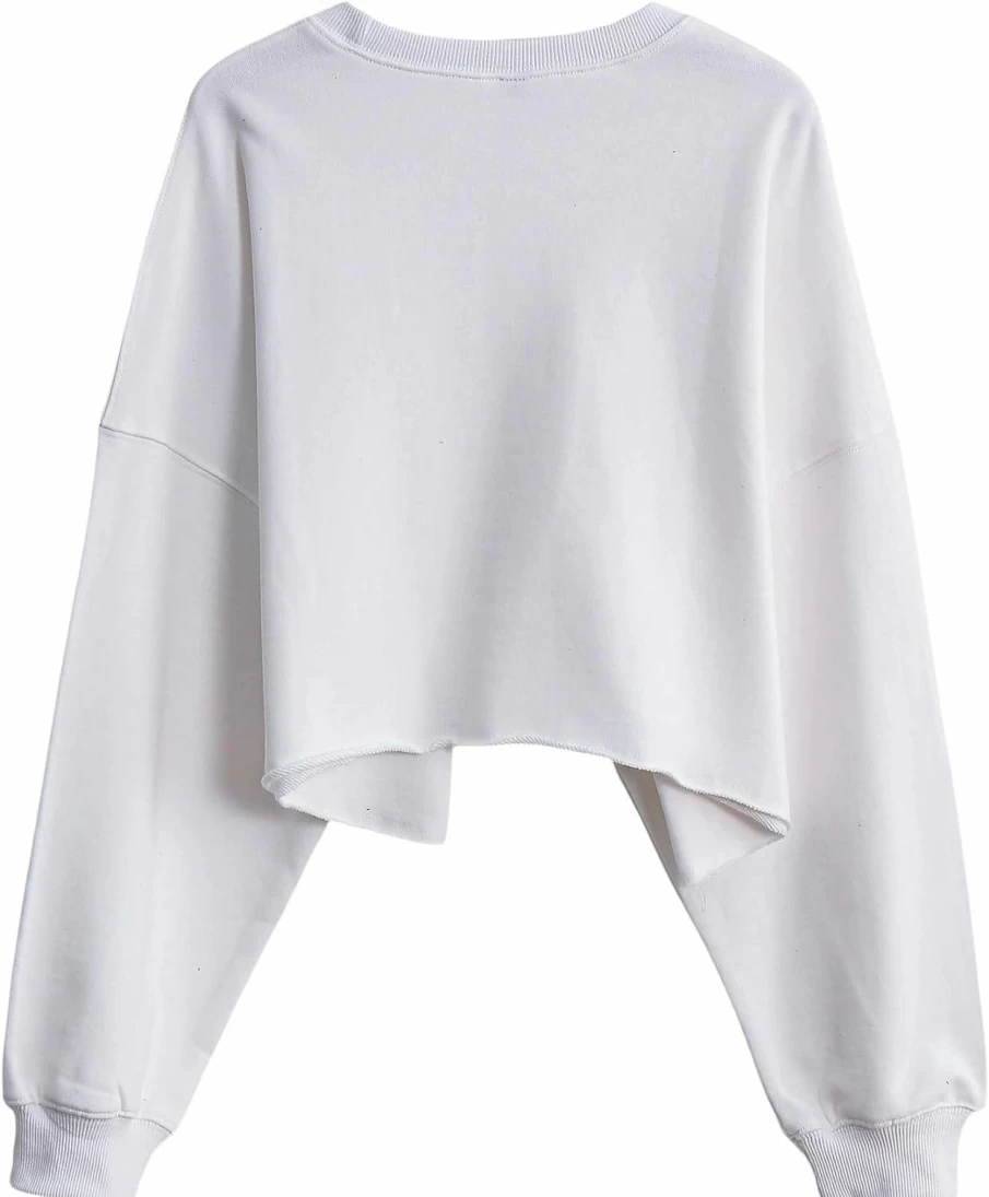 Amazhiyu Amazhiyu Women'S Cropped Hoodie Pullover Long Sleeve Crewneck Crop Tops Oversize Fit | Fashion Hoodies & Sweatshirts