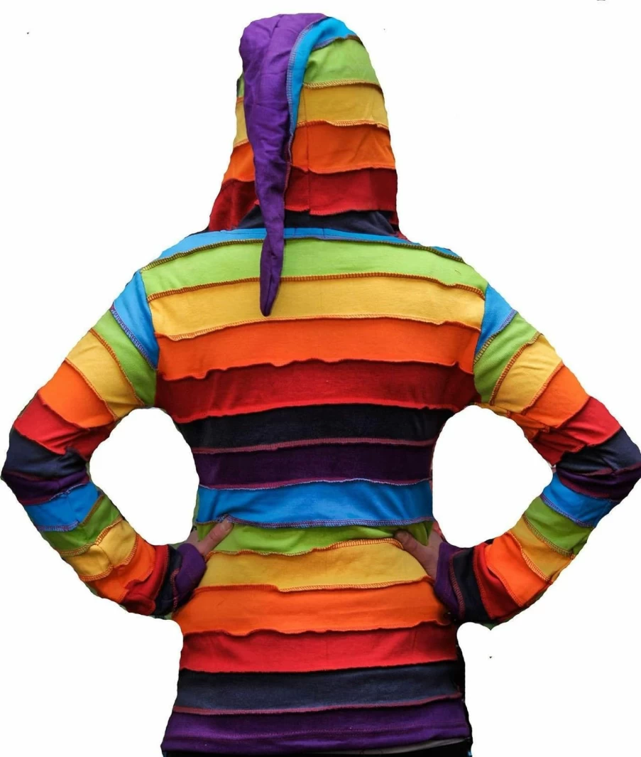 Shopoholic Fashion Women Rainbow Rib Hoodie | Fashion Hoodies & Sweatshirts