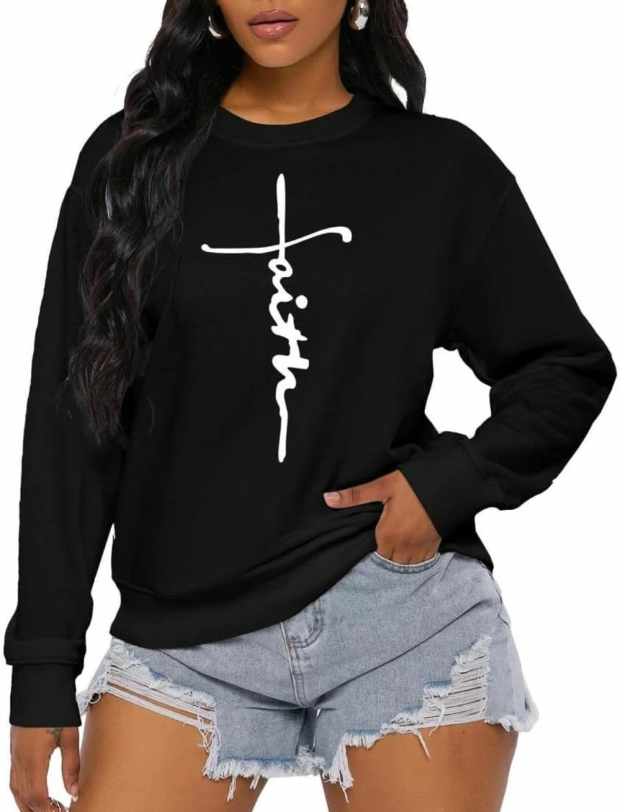 Nimsruc Nimsruc Women Crewneck Sweatshirts Long Sleeve Casual Oversized Sweatshirt | Fashion Hoodies & Sweatshirts