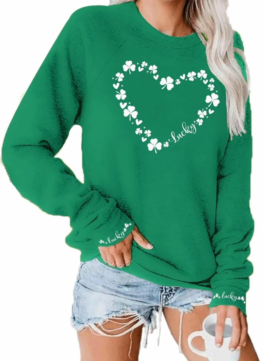 tiqwova Women Vintage Printed Long Sleeve Pullover Sweatshirt, Loose Caual Shirt Tops For Womens | Fashion Hoodies & Sweatshirts