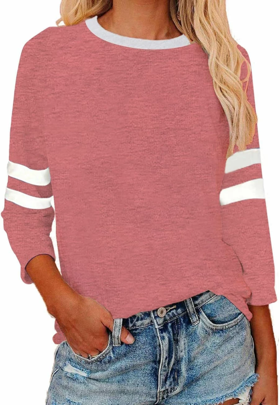 Vekline Baseball Shirts Women'S Casual T-Shirts 3/4 Sleeve Color Block Cute Tops Comfy Blouses | Fashion Hoodies & Sweatshirts