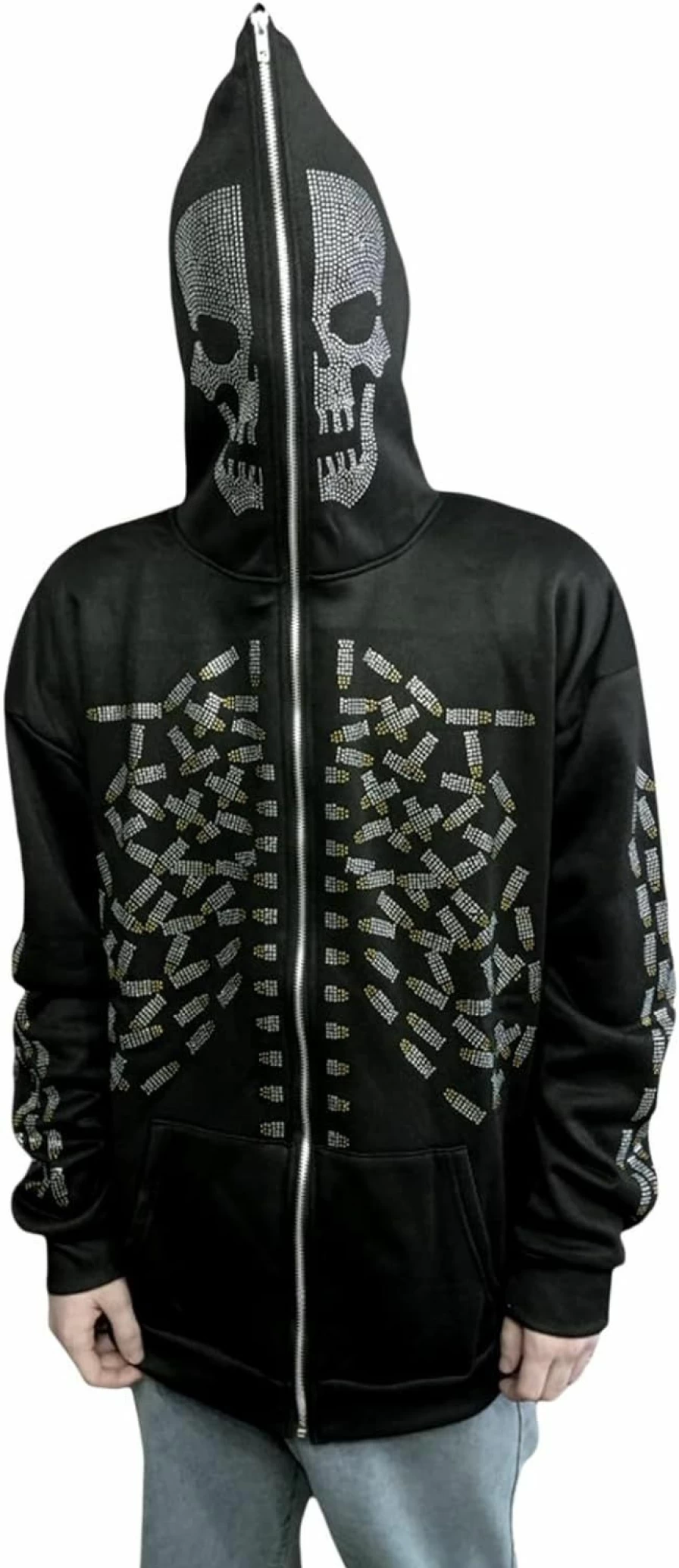 Kodaruber Women Y2K Spider Web Hoodies Punk Jackets Streetwear Goth Harajuku Oversized Vintage Graphic Full Zip Up Hoodie | Fashion Hoodies & Sweatshirts