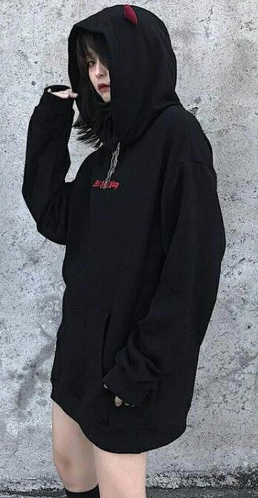 kydely Womens Devil Wings Red Horn Sweatshirt Long Sleeve Hoodie Pullover Hooded Tops | Fashion Hoodies & Sweatshirts