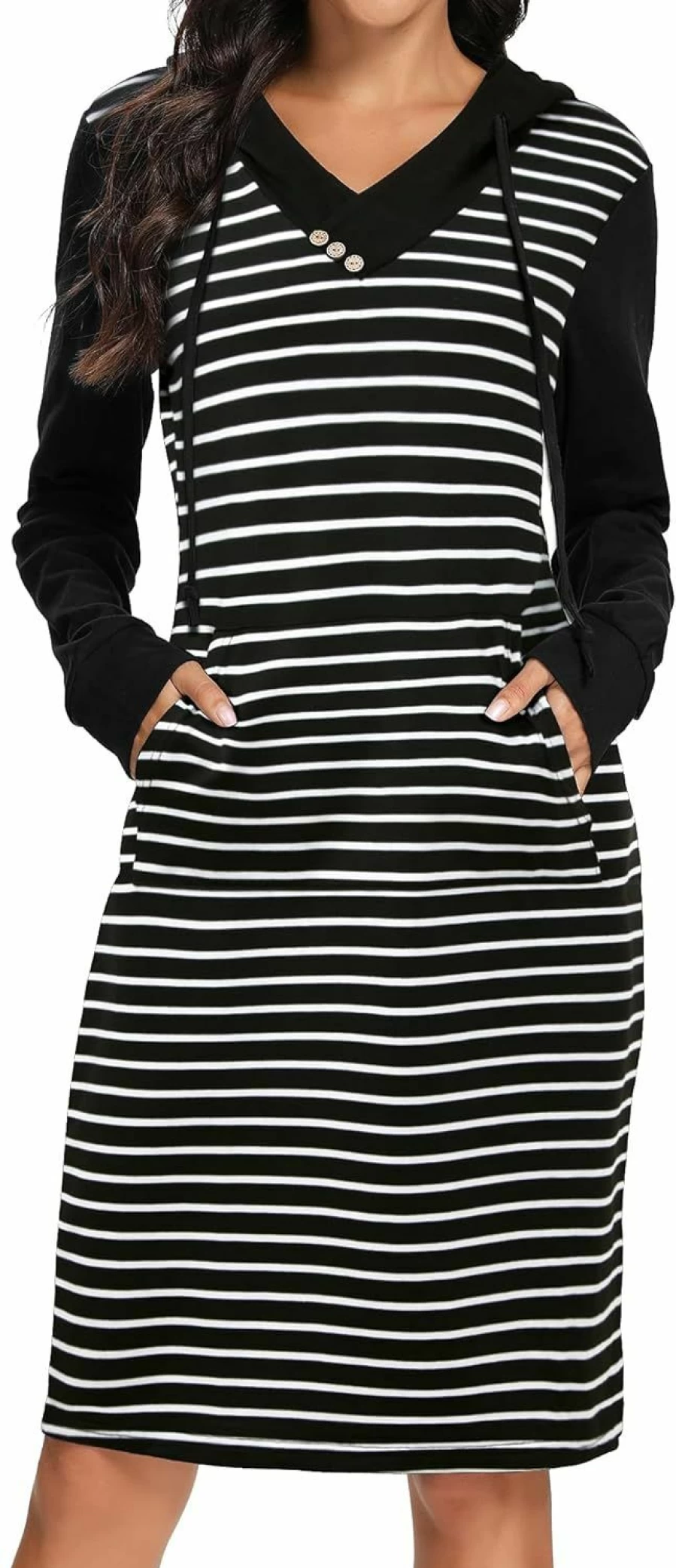 Kimmery Kimmery Long Sleeve Dress For Women Lightweight Kangaroo Pocket Hoodie Dress Fall Sweatshirts For Women | Fashion Hoodies & Sweatshirts