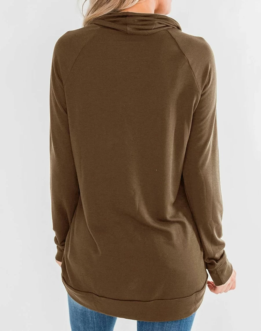 Fallorchid Fallorchid Womens Cowl Neck Tunic Tops Long Sleeve Pullovers Casual Drawstring Sweatshirts | Fashion Hoodies & Sweatshirts