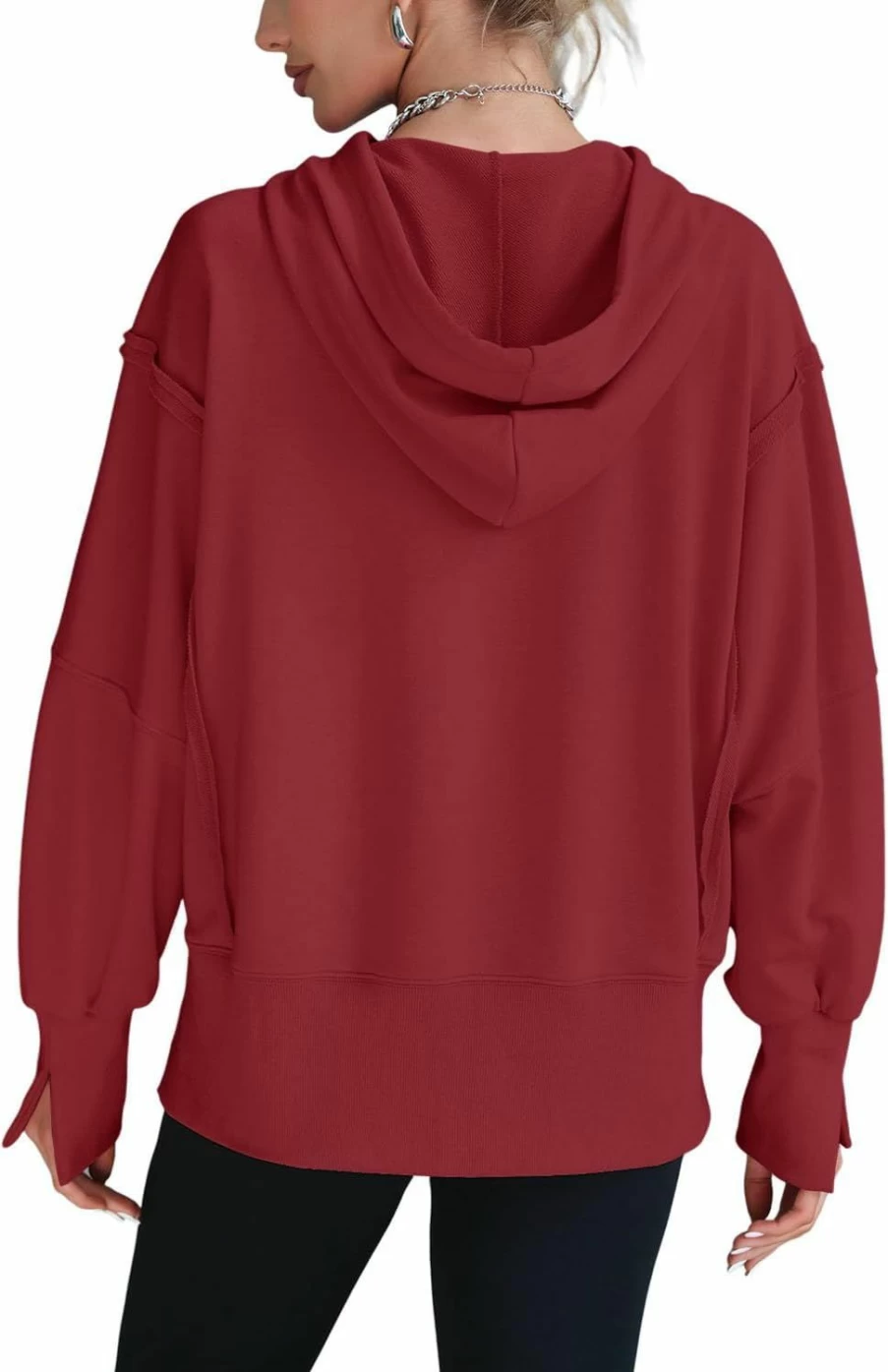 GREAIDEA Womens Hoodies Oversized Sweatshirt Casual Long Sleeve Side Slit High Low Ribbed Knit Hem Pullover Y2K Clothes | Fashion Hoodies & Sweatshirts