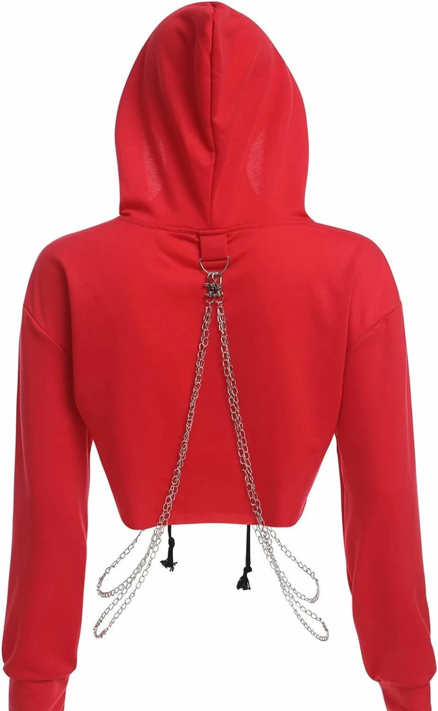 ABAFIP Abafip Women Rave Gothic Long Sleeve Crop Top Hoodie Casual Workout Music Festival Outfits Cropped Hoodies | Fashion Hoodies & Sweatshirts
