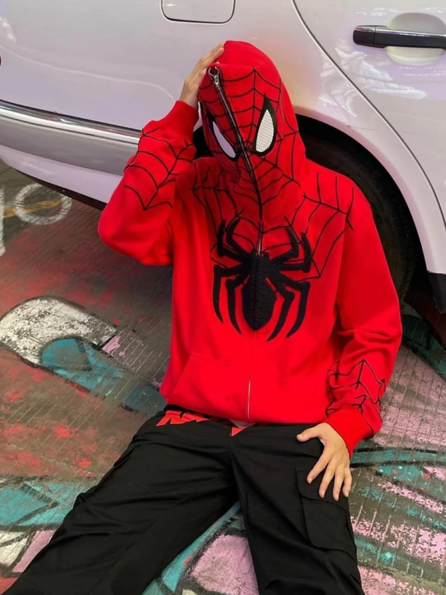 ZENMANCHEN Y2K Hoodie Men Women Spider Full Zip Hoodie Y2K Jacket Hip Hop Aesthetic Graphic Hoodies Gothic Emo Grunge Hoodie | Fashion Hoodies & Sweatshirts